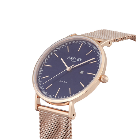 Three Rays Rose Gold Sapphire Blue (36mm) – 36B7S