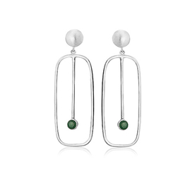Small Lorelei Earrings in Rough Emerald