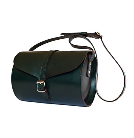 Dark Green Curve Barrel Bag