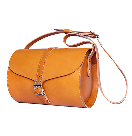 Tan Curve Barrel Bag