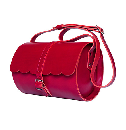 Red Scallop Barrel Bag