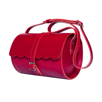 Red Scallop Barrel Bag