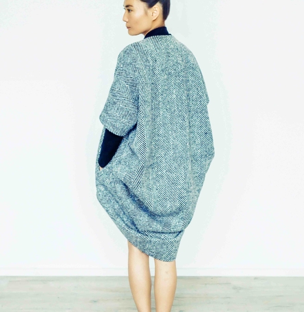 Handwoven Donegal Tweed Cocoon Coat