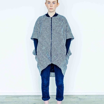 Handwoven Donegal Tweed Cocoon Coat