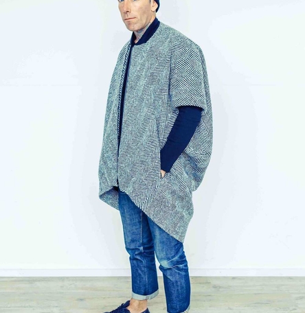 Handwoven Donegal Tweed Cocoon Coat