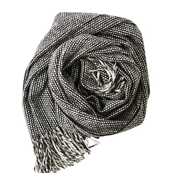 Black and white Emphasis tweed scarf