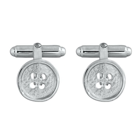 Button Cufflinks in Sterlings Silver