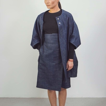 Raw Organic Denim Cocoon Coat