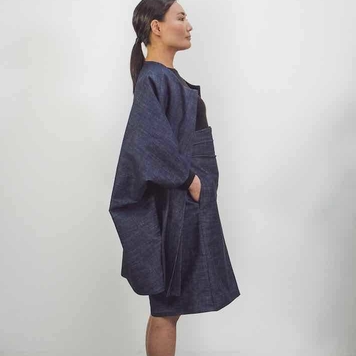 Raw Organic Denim Cocoon Coat