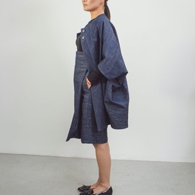 Raw Organic Denim Asymmetric Skirt