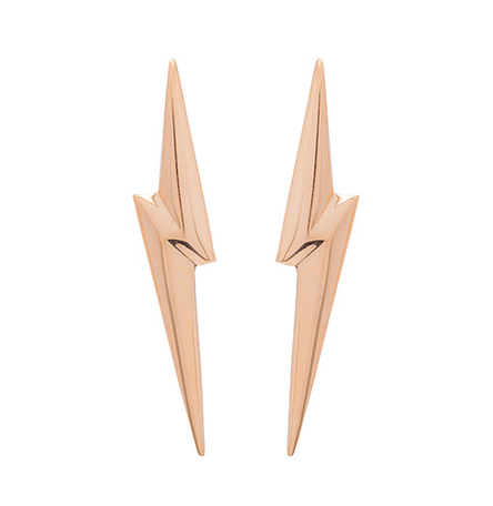 3D Pointed Lightening Bolt Earrings