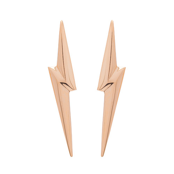 3D Pointed Lightening Bolt Earrings