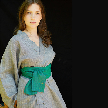 Irish Linen Kimono Robe