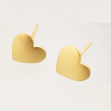 Heart earrings, 9ct gold