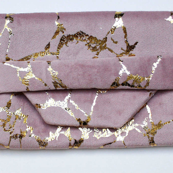 Blush & Gold Crackle Pouch