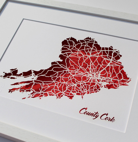 County Cork papercut map