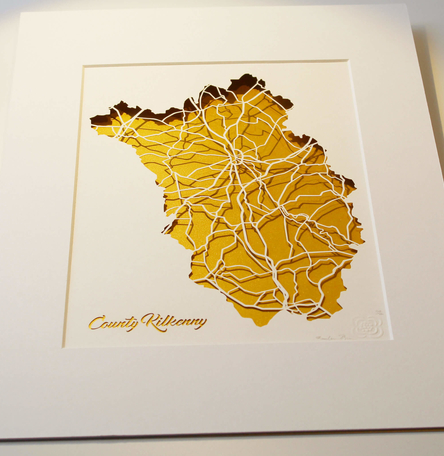 County Kilkenny papercut map County Kilkenny papercut map