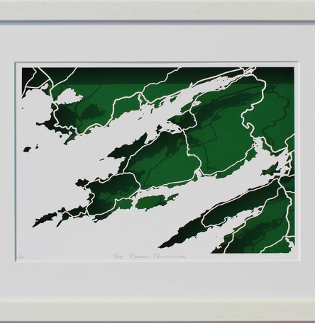 Beara peninsula papercut map