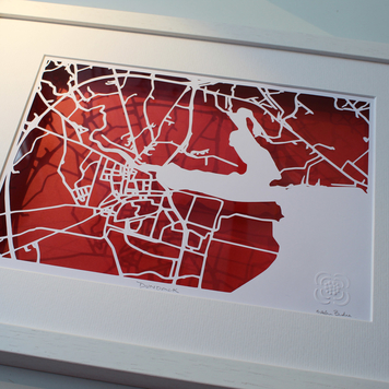 Dundalk, Co. Louth papercut map