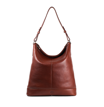 Orla Large Zip-Top Shoulder Bag - Chestnut