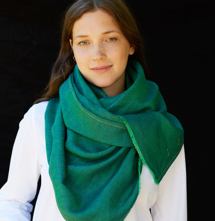 Electric Green Irish Linen Scarf