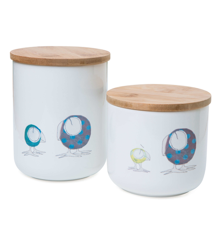 ‘For the birds’ small storage jars