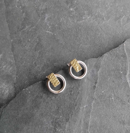 Gold Lace Circle Studs