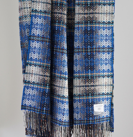 Blue Diamond Weave Throw