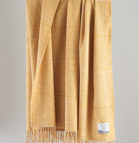 Yellow Basket Weave Throw