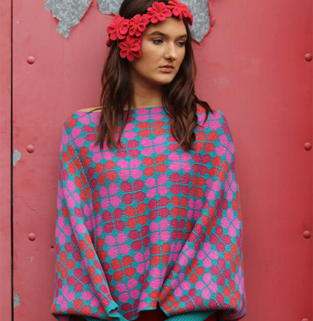 Retro Petal Poncho Style Jumper