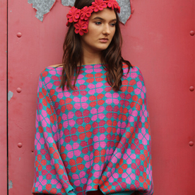 Retro Petal Poncho Style Jumper