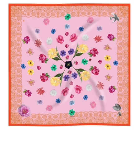 Coral+Orange Lace Classic Silk Scarf Coral+Orange Lace Classic Silk Scarf