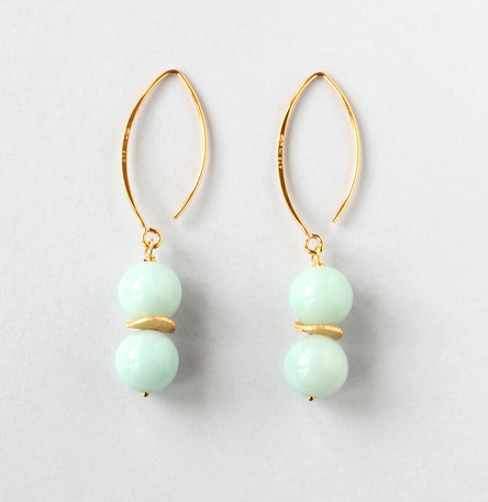 Amazonite Gold Earrings