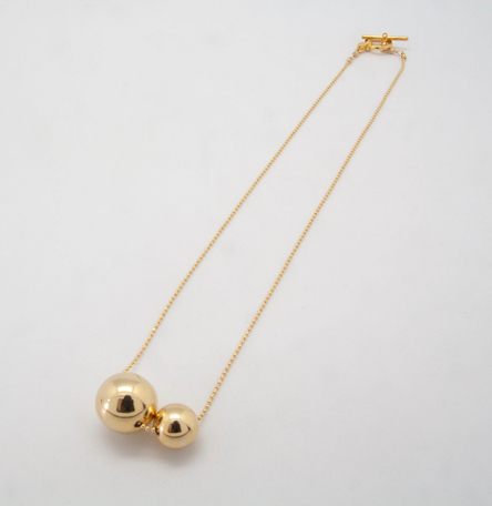 Two Gold Ball Necklace