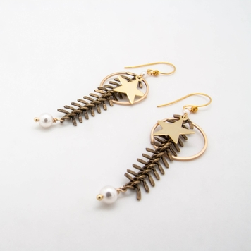 Fishbone Circle Earrings