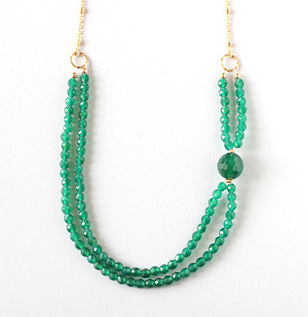 Green Agate Gold Necklace