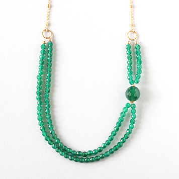 Green Agate Gold Necklace