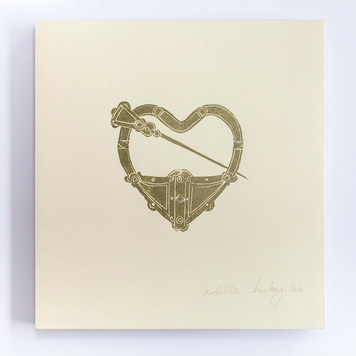 Tara Brooch Heart Print
