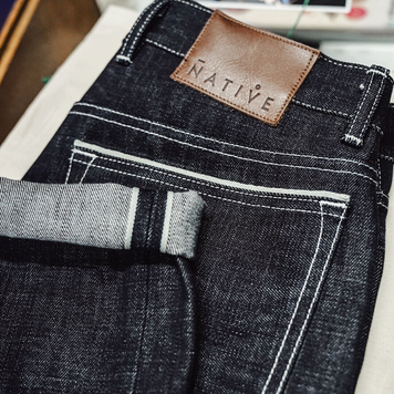 Slubby Cross-Hatch - Indigo Blue Selvedge