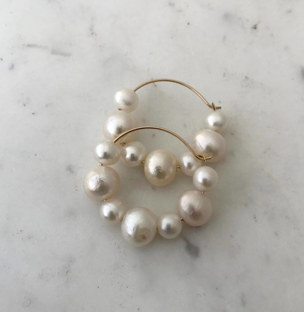 Pearl Hoop Earrings