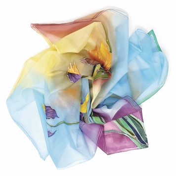 Iris – Handpainted Silk Scarf