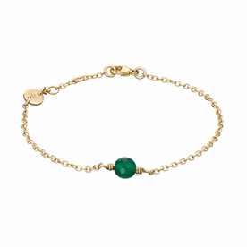 Gold initial bracelet with birthstone