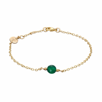 Gold initial bracelet with birthstone