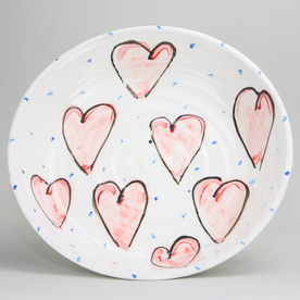 Large Heart Flat Bowl H24