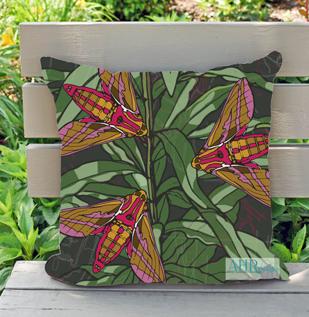 Willowherb Moths cushion cover