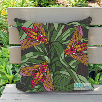 Willowherb Moths cushion cover