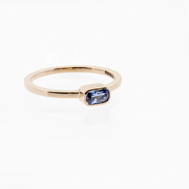 Rectangular Blue Sapphire ring