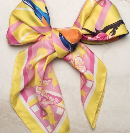 The Eastern Blue Bird Silk Scarf The Eastern Blue Bird Silk Scarf