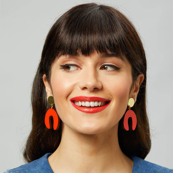 D Doodle Earrings in Red