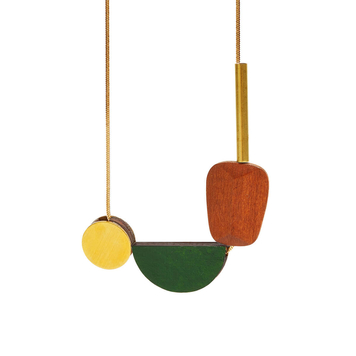 Multishape Plus Necklace in Dark Green